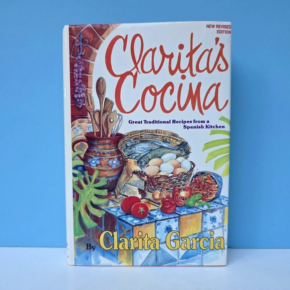 Clarita's Cocina Cookbook 5th Printing 2000 Spanish Recipe Book Vintage HC DC